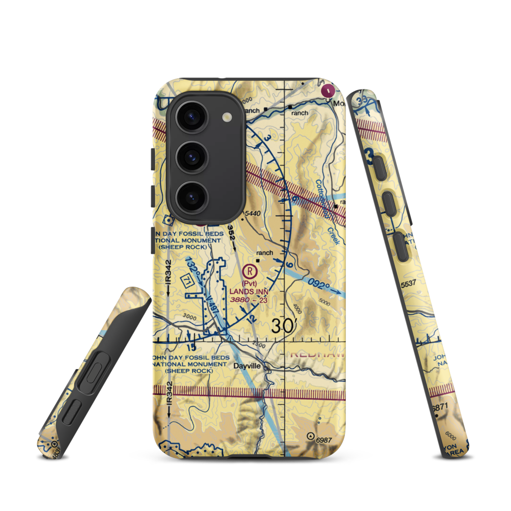 Land's Inn Ranch Airport (49OR) VFR Sectional Samsung Phone Case Samsung Galaxy S23 model shown