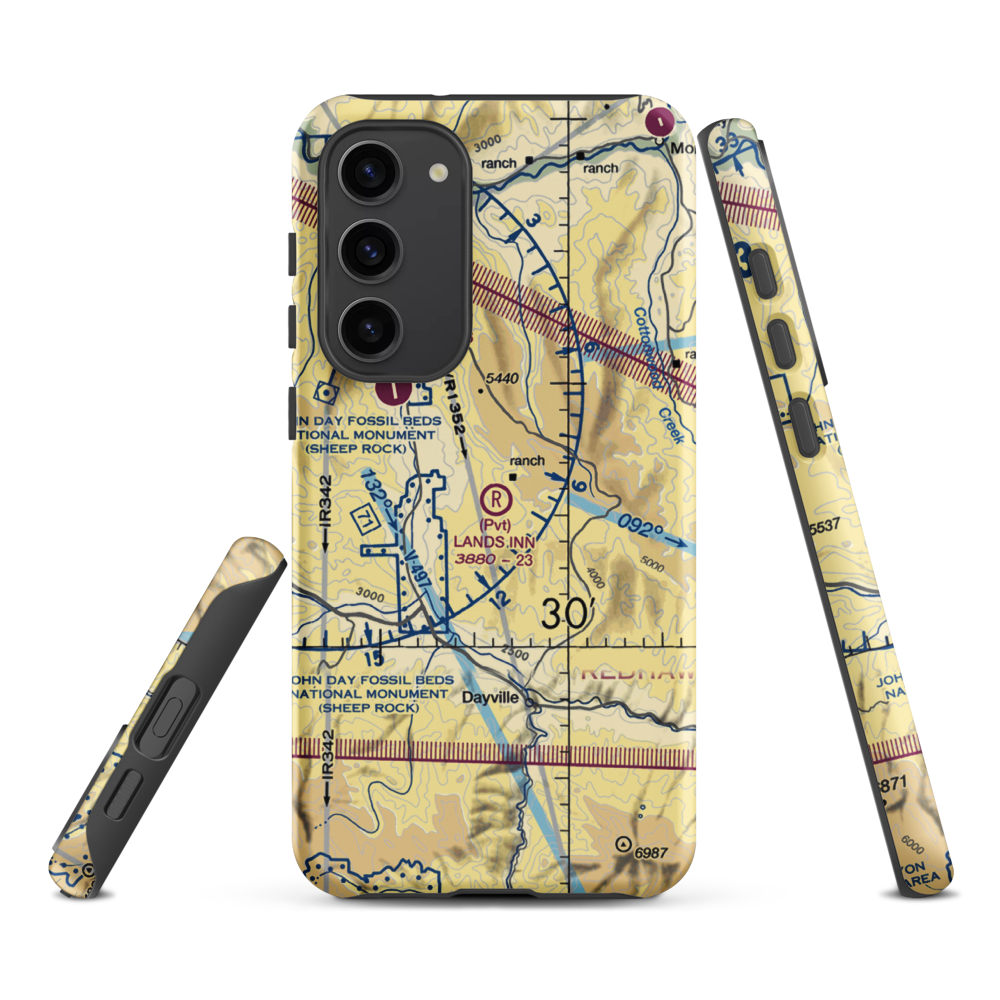 Land's Inn Ranch Airport (49OR) VFR Sectional Samsung Phone Case Samsung Galaxy S23 Plus model shown