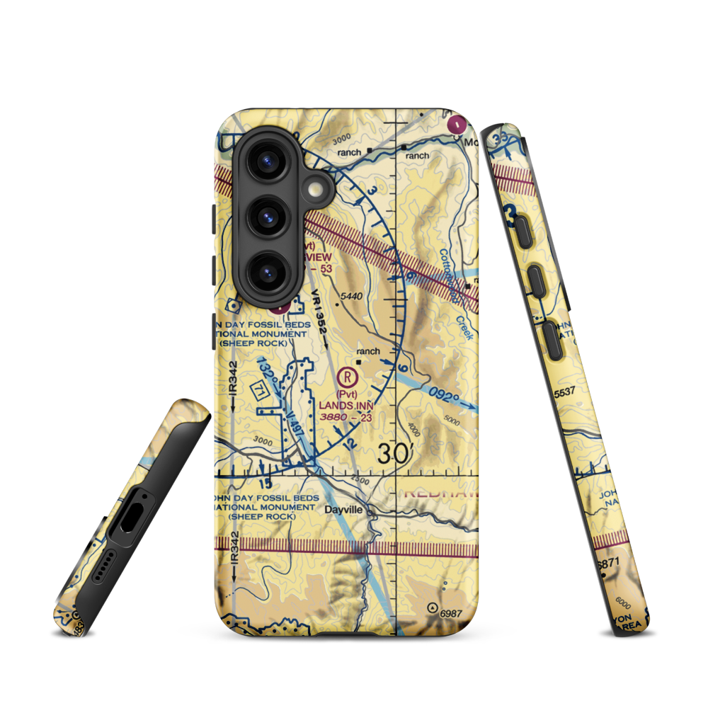 Land's Inn Ranch Airport (49OR) VFR Sectional Samsung Phone Case Samsung Galaxy S24 model shown