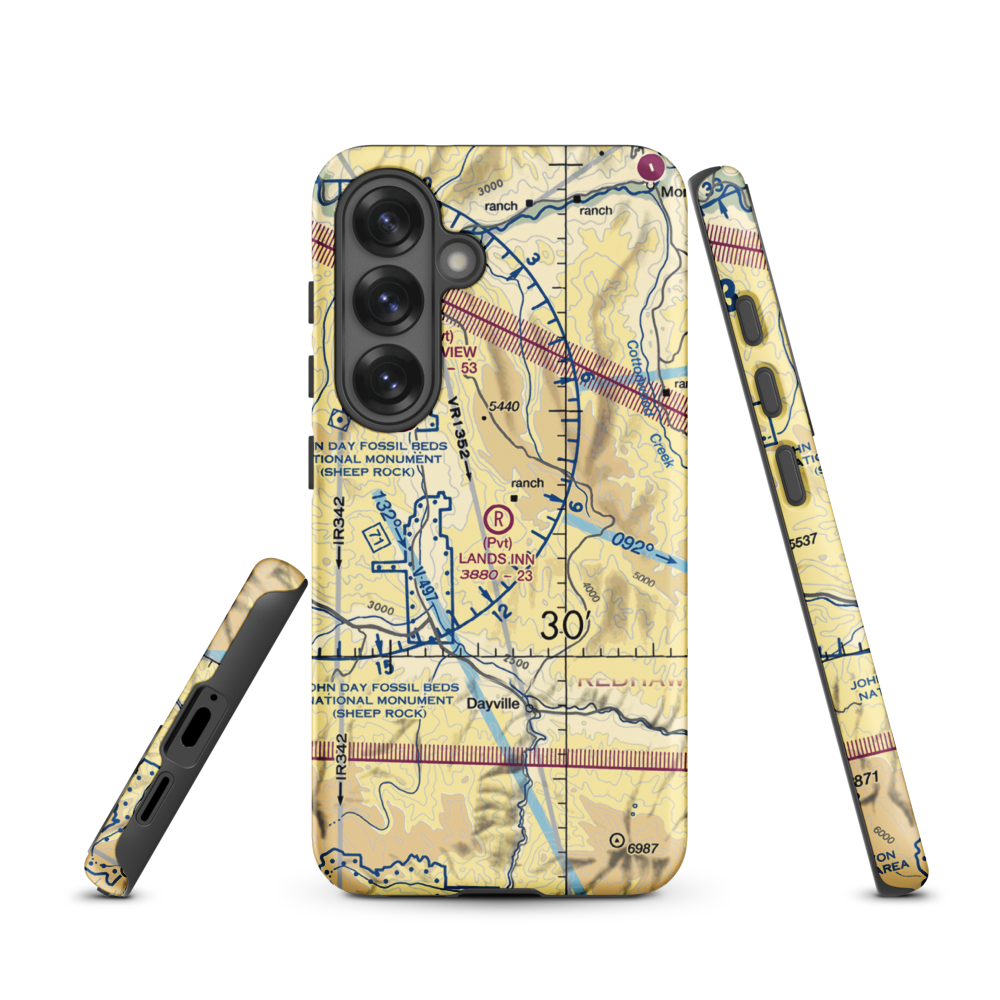 Land's Inn Ranch Airport (49OR) VFR Sectional Samsung Phone Case Samsung Galaxy S25 model shown