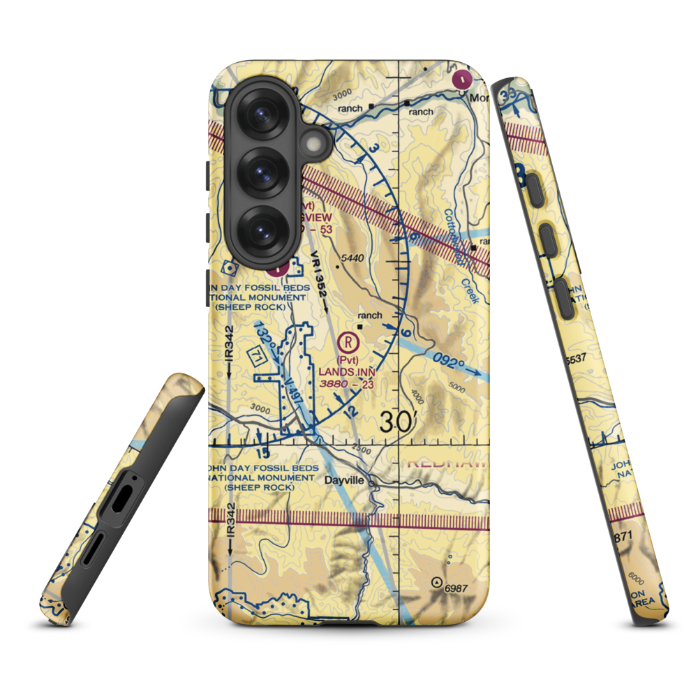 Land's Inn Ranch Airport (49OR) VFR Sectional Samsung Phone Case Samsung Galaxy S25 Plus model shown
