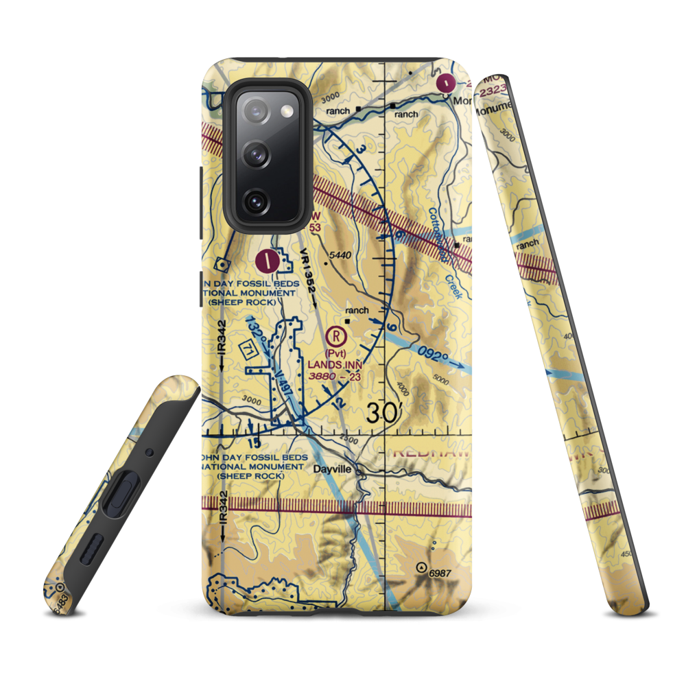 Land's Inn Ranch Airport (49OR) VFR Sectional Samsung Phone Case Samsung Galaxy S20 FE model shown