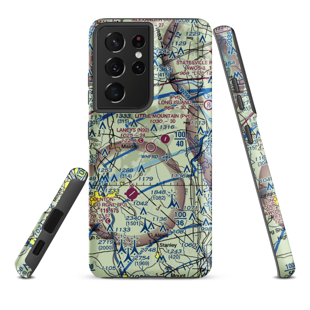 Laneys Airport (N92) VFR Sectional Samsung Phone Case Samsung Galaxy S21 Plus model shown