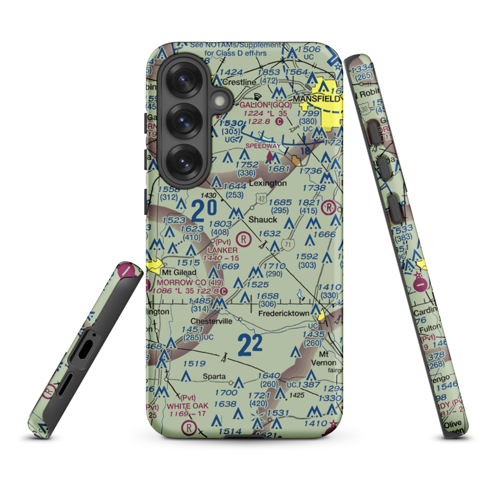 Lanker Airport (OI28) VFR Sectional Samsung Phone Case Samsung Galaxy S25 Plus model shown