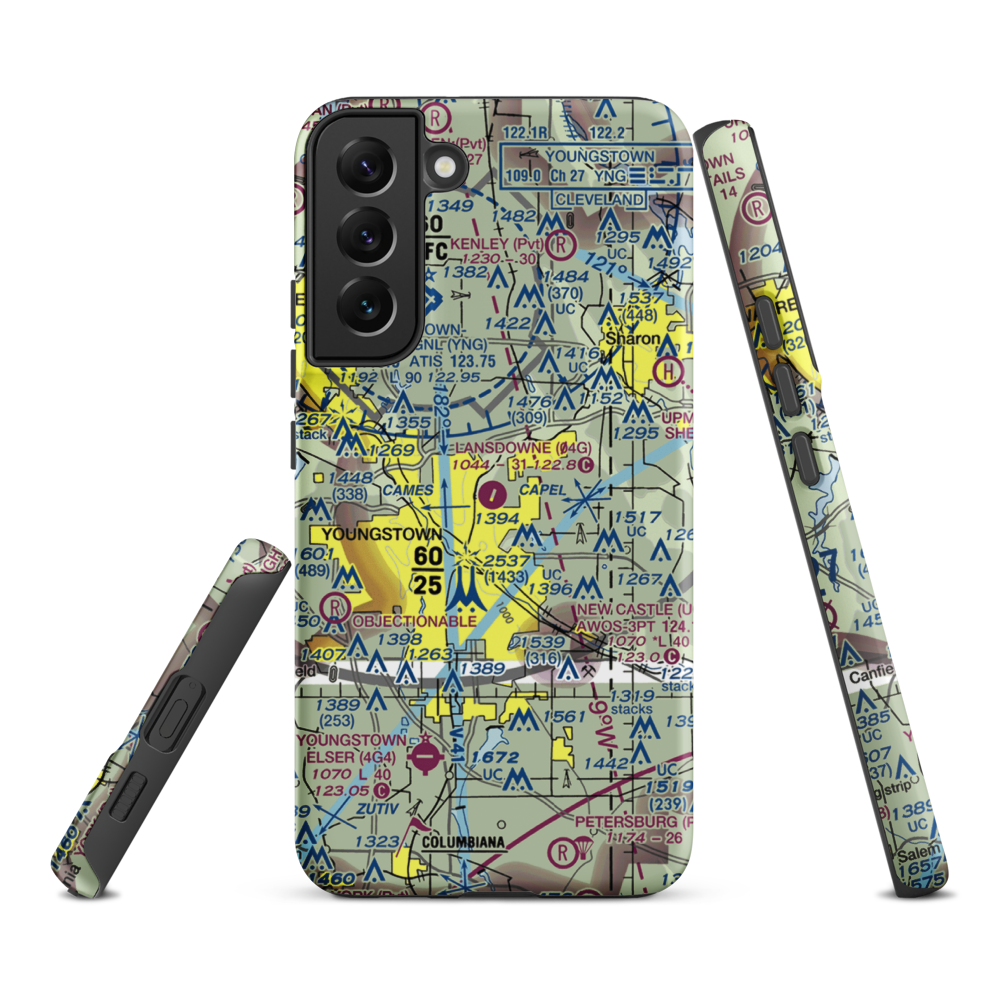 Lansdowne Airport (04G) VFR Sectional Samsung Phone Case Samsung Galaxy S22 Plus model shown
