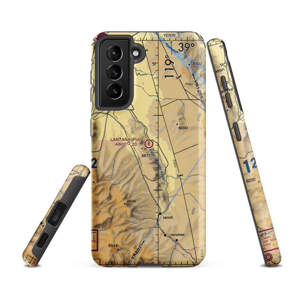Lantana Ranch Airport (01NV) VFR Sectional Samsung Phone Case Samsung Galaxy S21 FE model shown