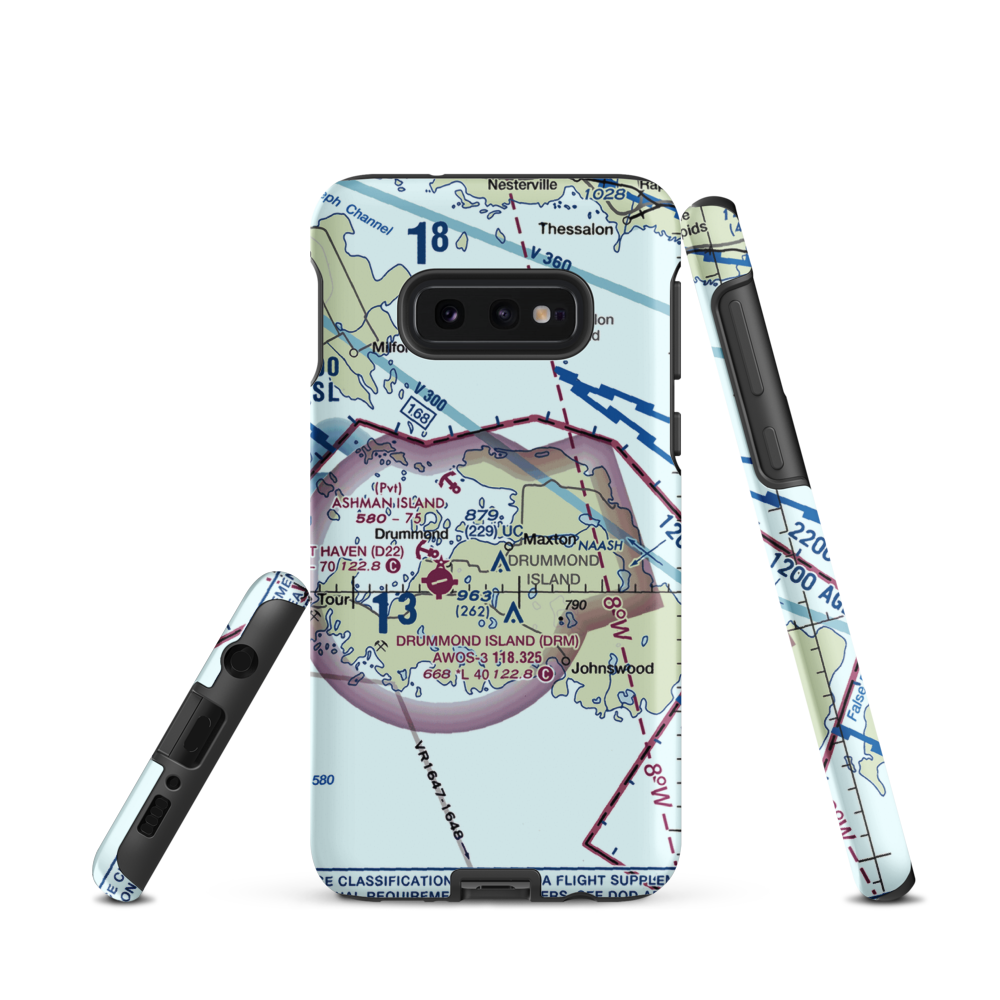 Lapoint Seaplane Base (MI4) VFR Sectional Samsung Phone Case Samsung Galaxy S10e model shown