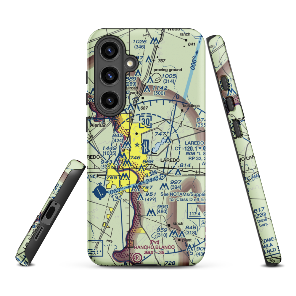 Laredo International Airport (LRD) VFR Sectional Samsung Phone Case Samsung Galaxy S24 Plus model shown