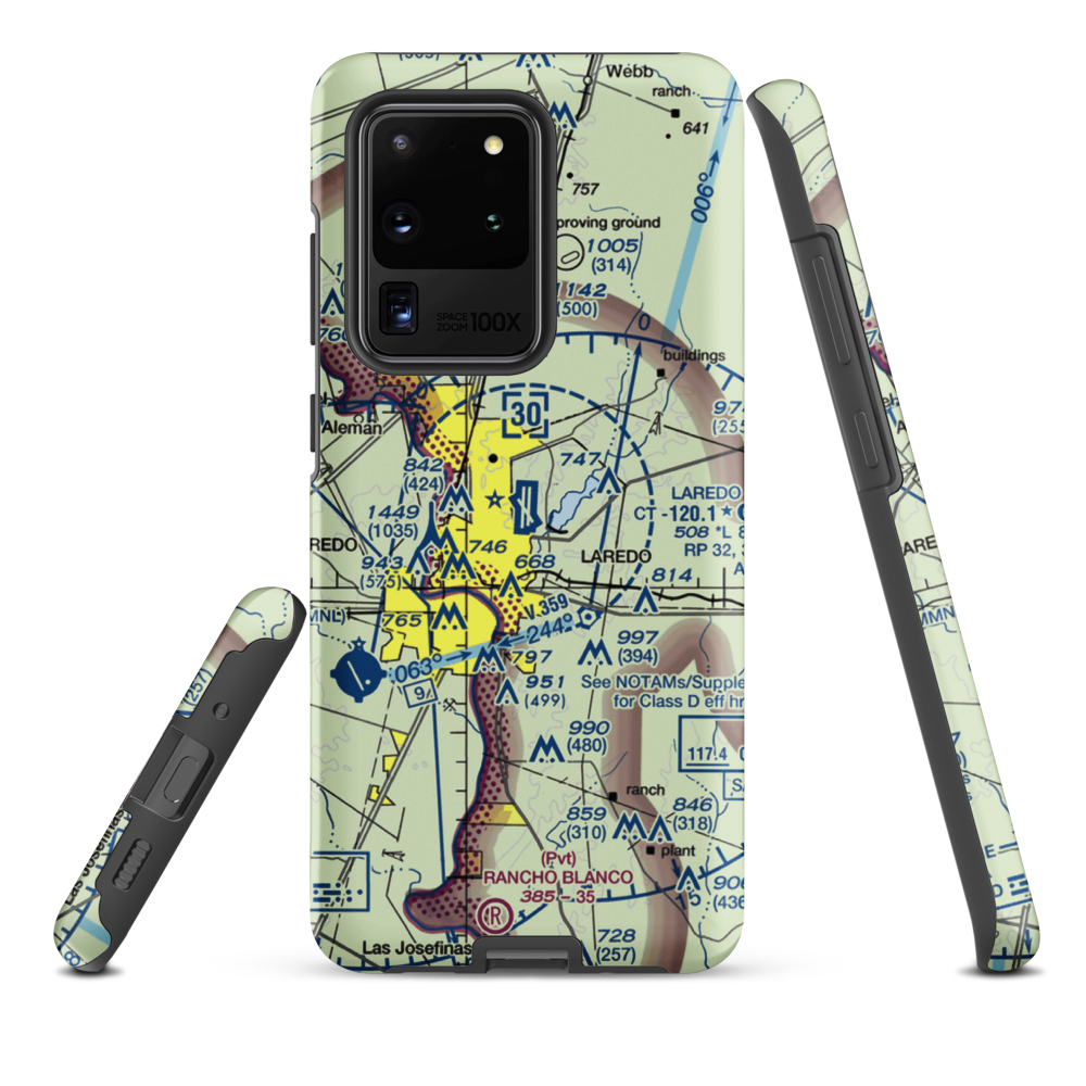 Laredo International Airport (LRD) VFR Sectional Samsung Phone Case Samsung Galaxy S20 Ultra model shown