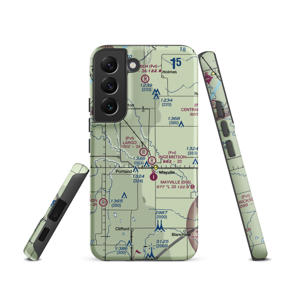 Largo Base Airport (5NA2) VFR Sectional Samsung Phone Case Samsung Galaxy S22 model shown