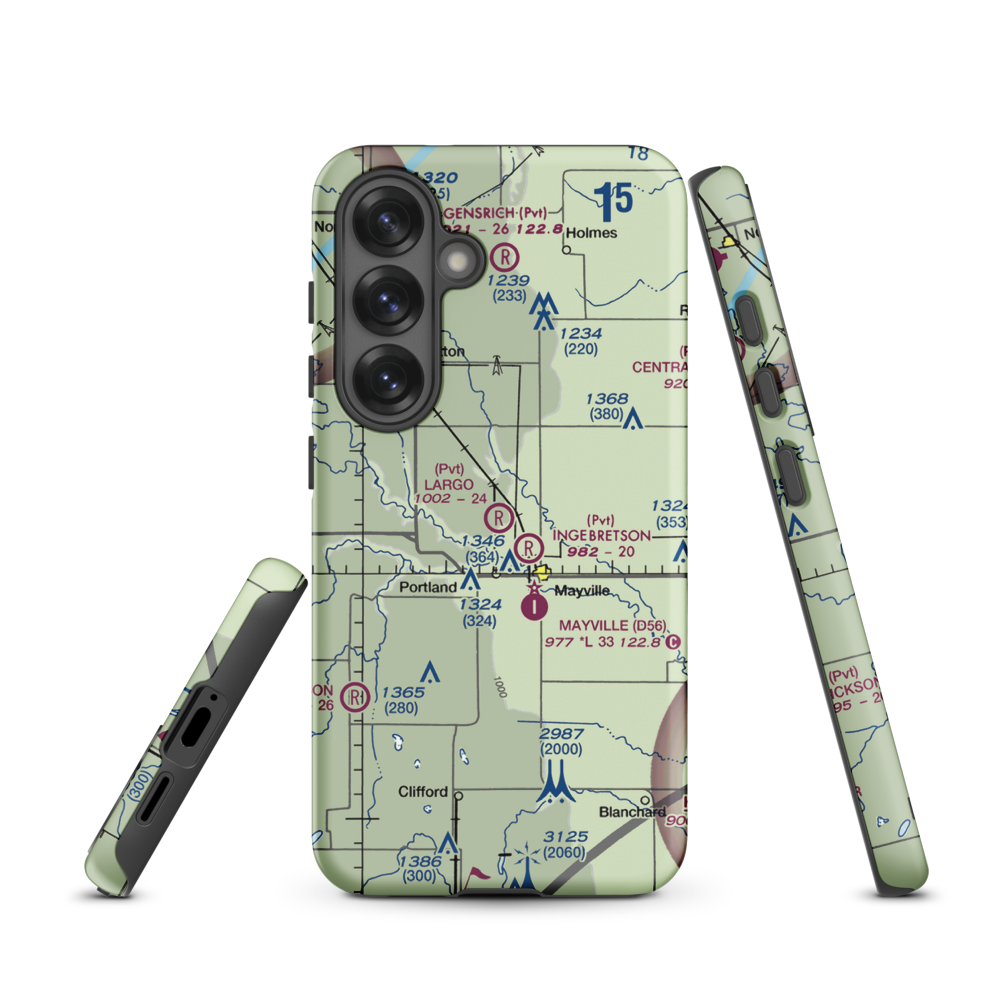 Largo Base Airport (5NA2) VFR Sectional Samsung Phone Case Samsung Galaxy S25 model shown