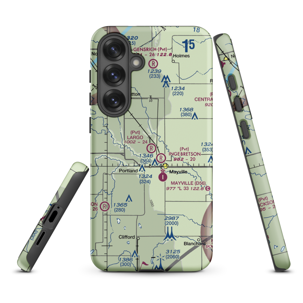 Largo Base Airport (5NA2) VFR Sectional Samsung Phone Case Samsung Galaxy S25 Plus model shown