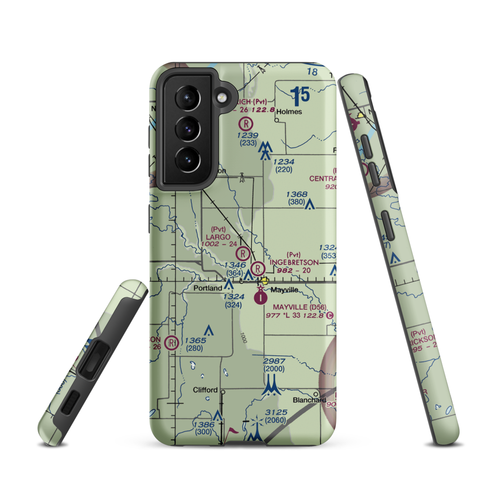 Largo Base Airport (5NA2) VFR Sectional Samsung Phone Case Samsung Galaxy S21 model shown