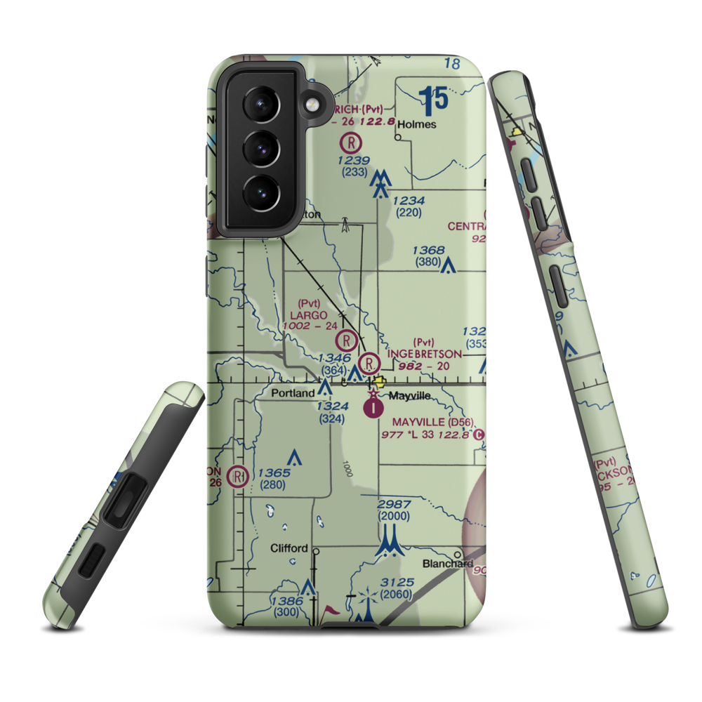 Largo Base Airport (5NA2) VFR Sectional Samsung Phone Case Samsung Galaxy S21 FE model shown