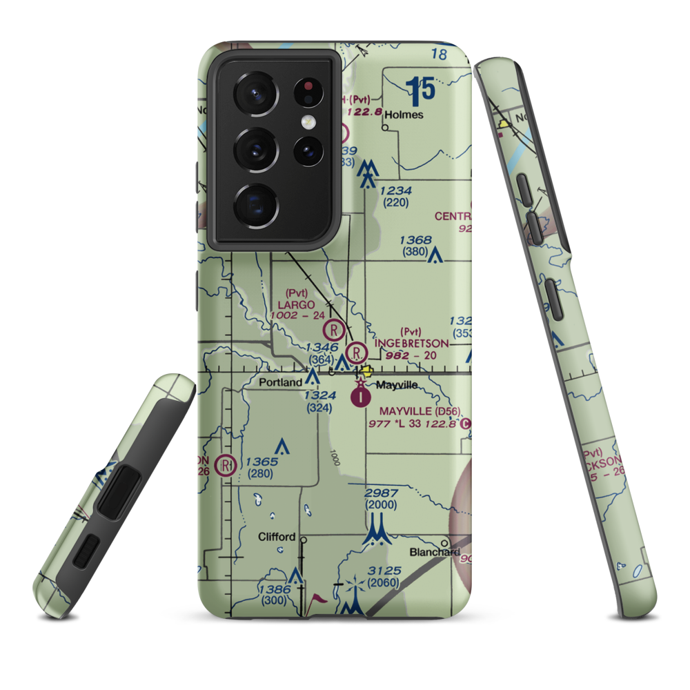 Largo Base Airport (5NA2) VFR Sectional Samsung Phone Case Samsung Galaxy S21 Plus model shown