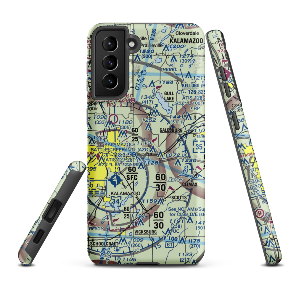 Larry D Boven Airport (2MI3) VFR Sectional Samsung Phone Case Samsung Galaxy S21 Plus model shown