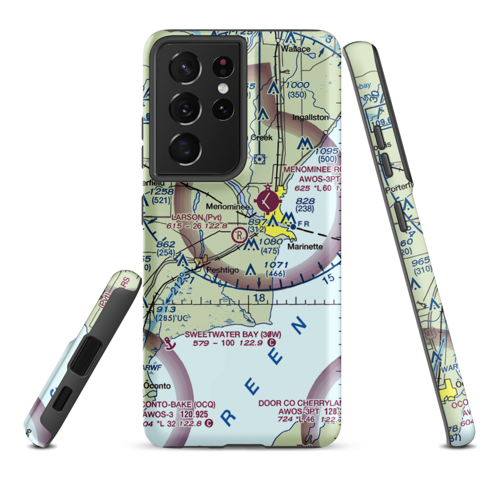 Larson Airport (5WI4) VFR Sectional Samsung Phone Case Samsung Galaxy S21 Ultra model shown
