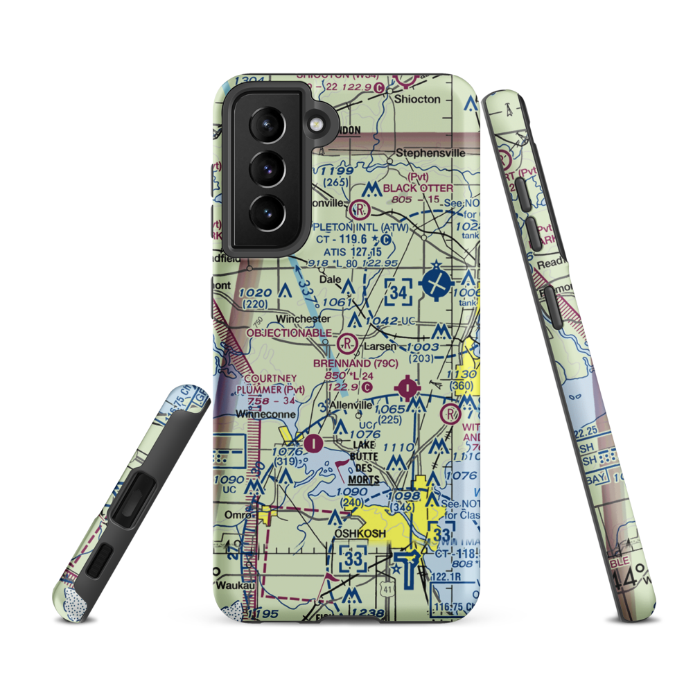Larson Airport (WI91) VFR Sectional Samsung Phone Case Samsung Galaxy S21 FE model shown