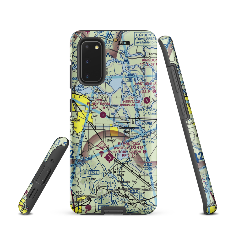 Las Serpientes Airport (CN19) VFR Sectional Samsung Phone Case Samsung Galaxy S20 model shown