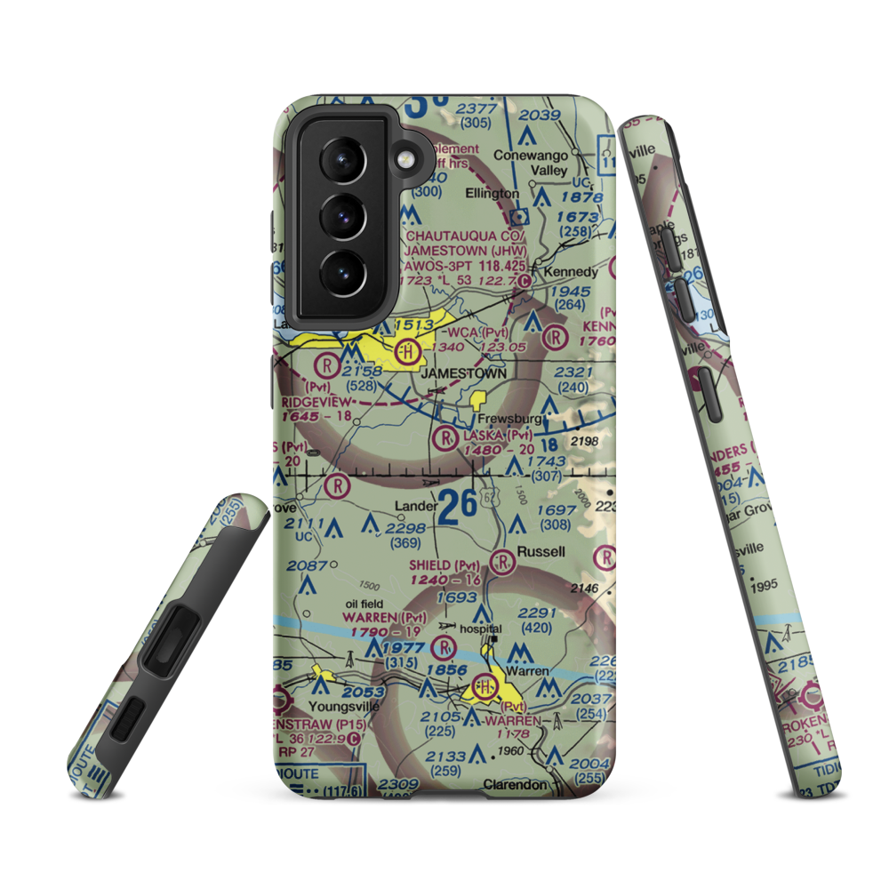 Laska Airport (3NK4) VFR Sectional Samsung Phone Case Samsung Galaxy S21 FE model shown