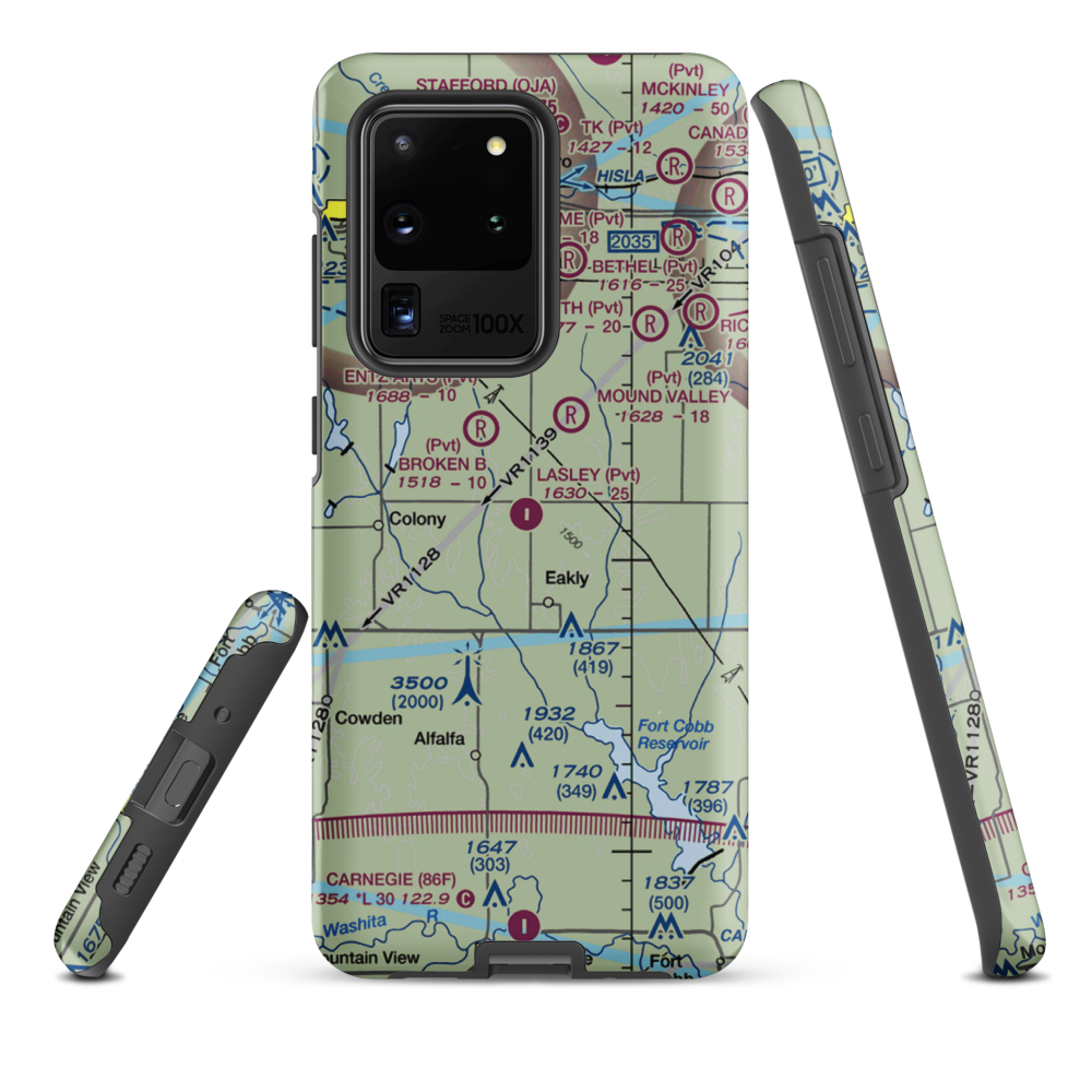 Lasley Private Airport (6OK8) VFR Sectional Samsung Phone Case Samsung Galaxy S20 Ultra model shown