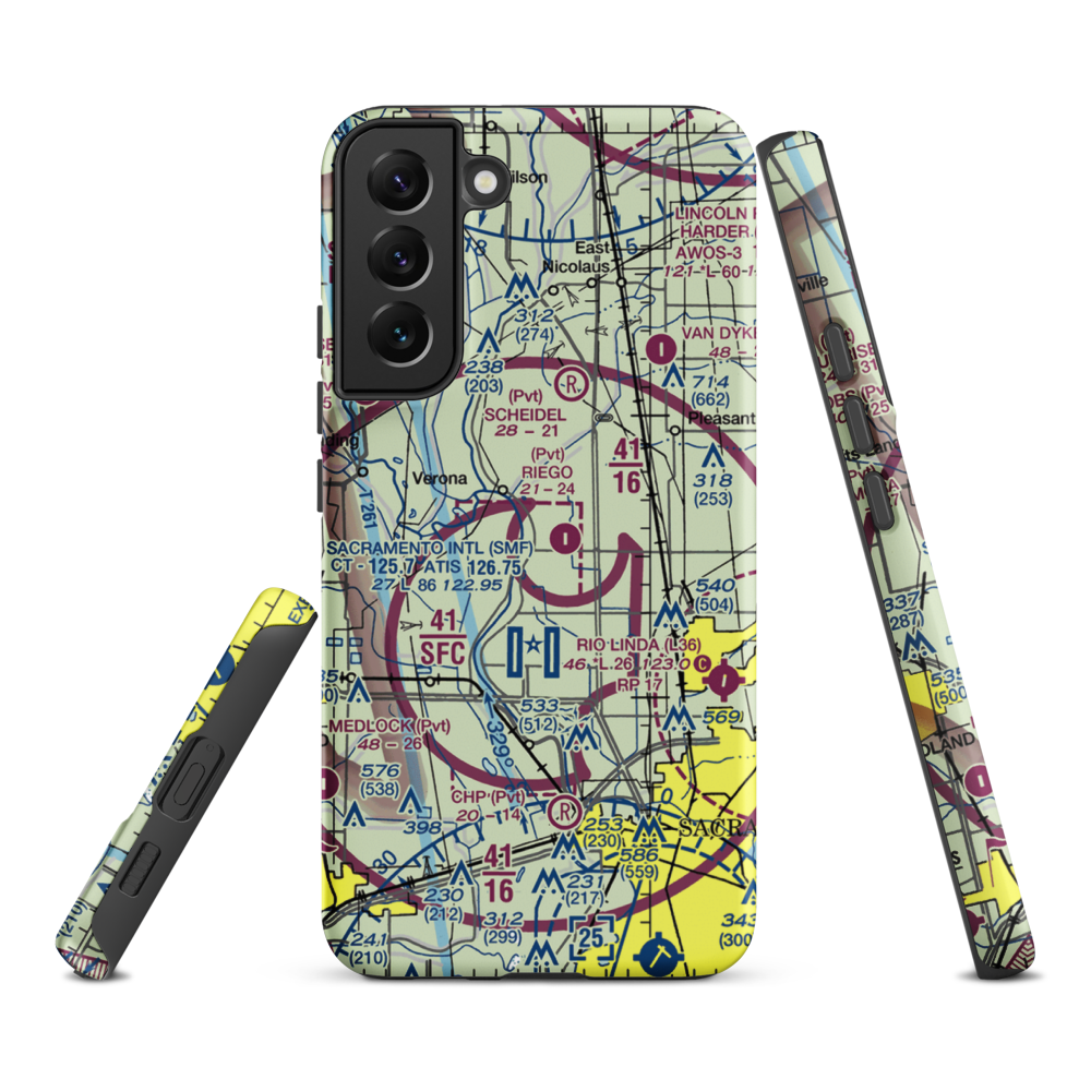 Lauppes Strip (CA22) VFR Sectional Samsung Phone Case Samsung Galaxy S22 Plus model shown