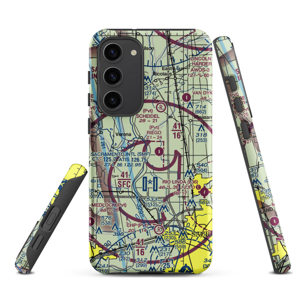 Lauppes Strip (CA22) VFR Sectional Samsung Phone Case Samsung Galaxy S23 Plus model shown
