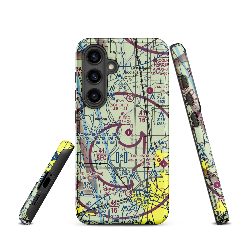 Lauppes Strip (CA22) VFR Sectional Samsung Phone Case Samsung Galaxy S24 model shown