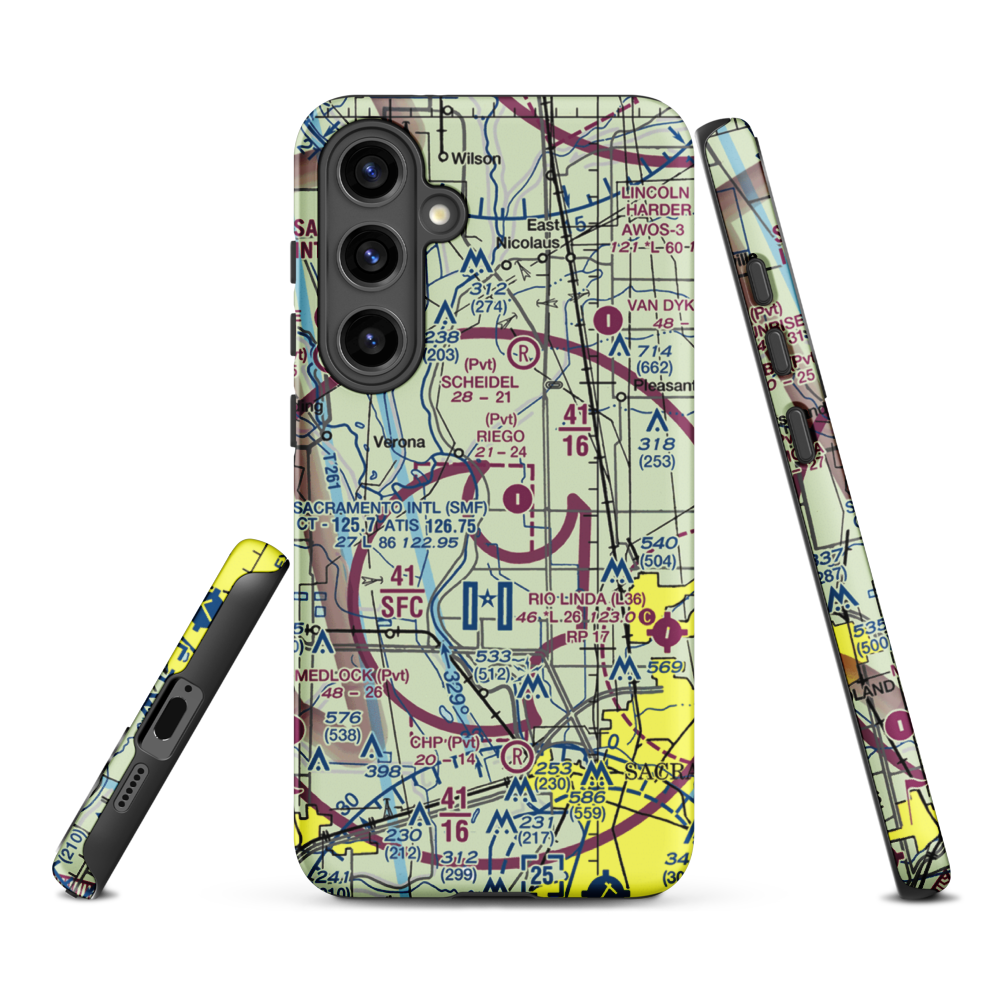 Lauppes Strip (CA22) VFR Sectional Samsung Phone Case Samsung Galaxy S24 Plus model shown