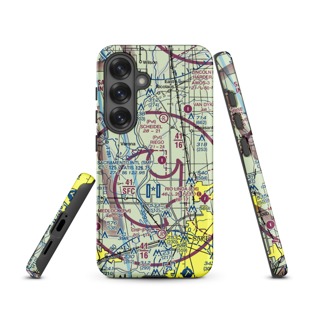 Lauppes Strip (CA22) VFR Sectional Samsung Phone Case Samsung Galaxy S25 model shown