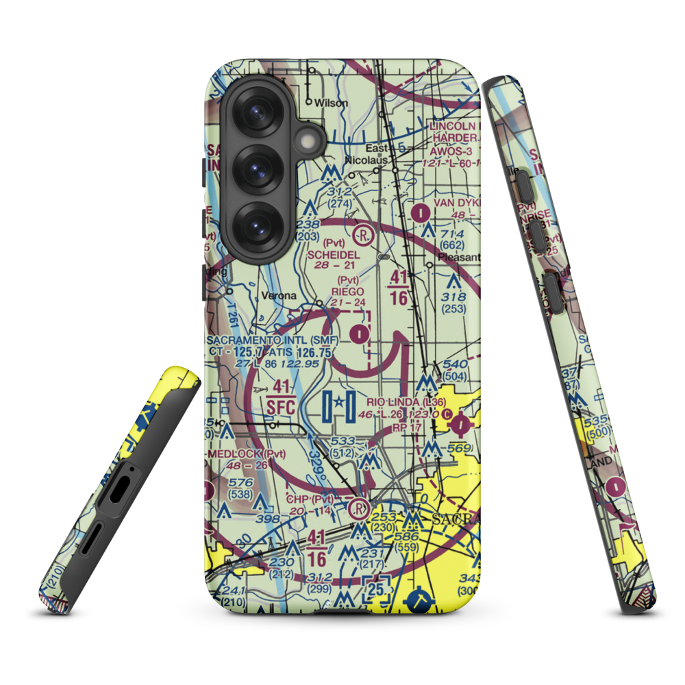 Lauppes Strip (CA22) VFR Sectional Samsung Phone Case Samsung Galaxy S25 Plus model shown