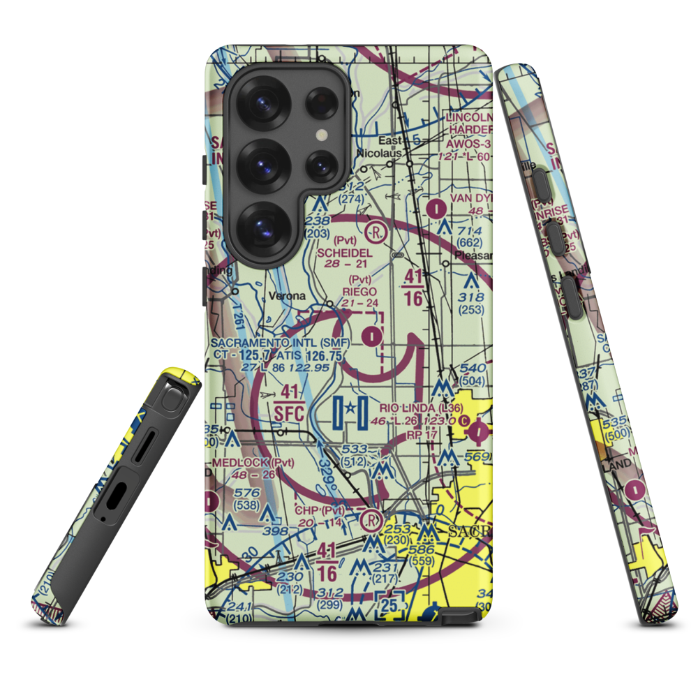 Lauppes Strip (CA22) VFR Sectional Samsung Phone Case Samsung Galaxy S25 Ultra model shown