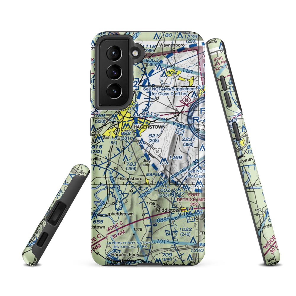 Laura's Landing Airport (22MD) VFR Sectional Samsung Phone Case Samsung Galaxy S21 FE model shown