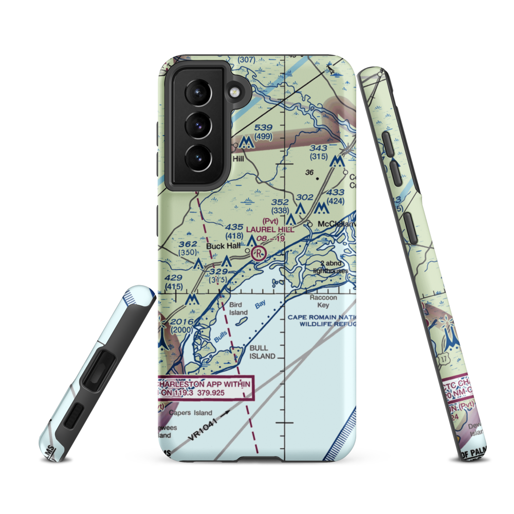Laurel Hill Farms Airport (2SC7) VFR Sectional Samsung Phone Case Samsung Galaxy S21 FE model shown