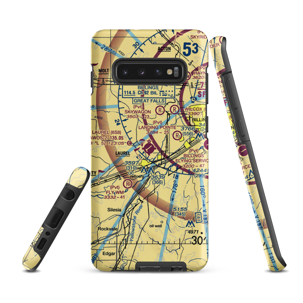 Laurel Municipal Airport (6S8) VFR Sectional Samsung Phone Case Samsung Galaxy S10 Plus model shown
