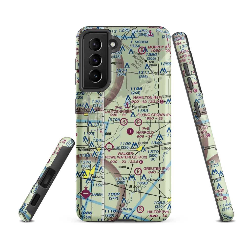 Lautzenhiser Airpark (IN83) VFR Sectional Samsung Phone Case Samsung Galaxy S21 FE model shown