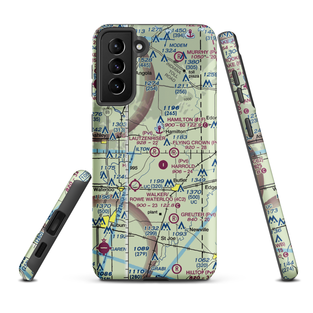 Lautzenhiser Airpark (IN83) VFR Sectional Samsung Phone Case Samsung Galaxy S21 Plus model shown