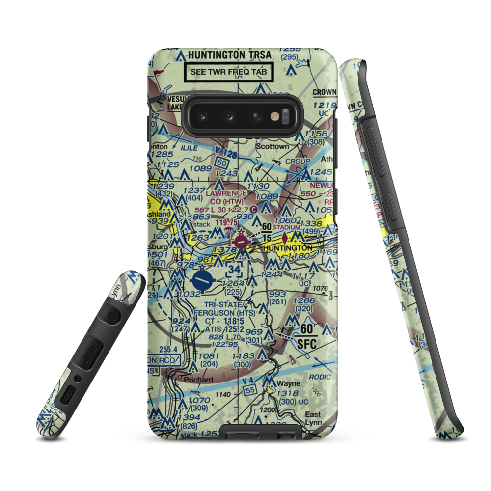 Lawrence County Airpark (HTW) VFR Sectional Samsung Phone Case Samsung Galaxy S10 Plus model shown