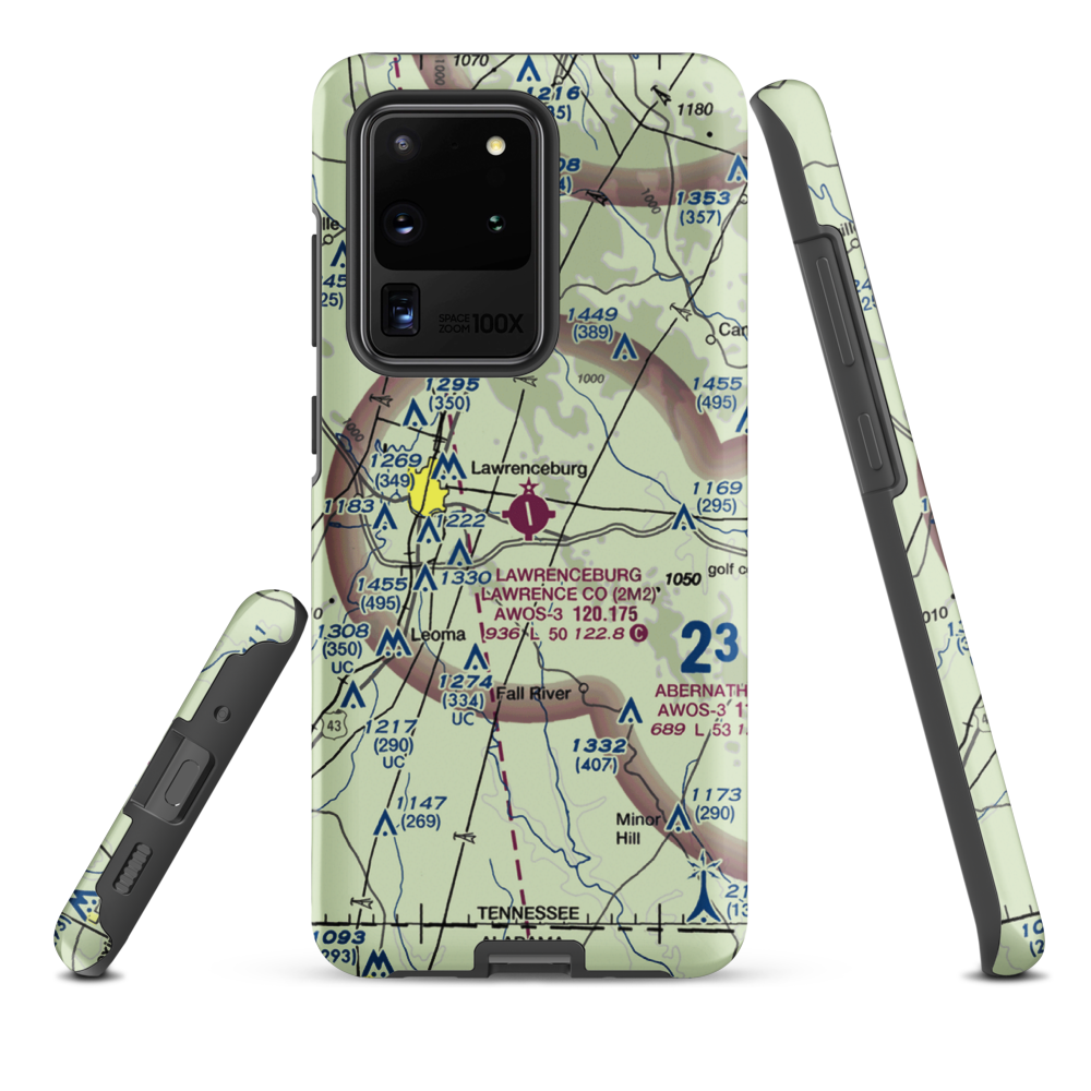 Lawrenceburg Lawrence County Airport (2M2) VFR Sectional Samsung Phone Case Samsung Galaxy S20 Ultra model shown