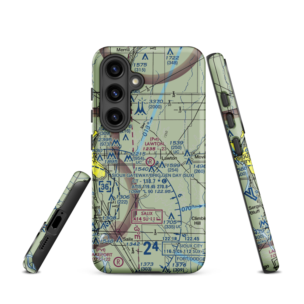 Lawton Airport (IA84) VFR Sectional Samsung Phone Case Samsung Galaxy S24 model shown