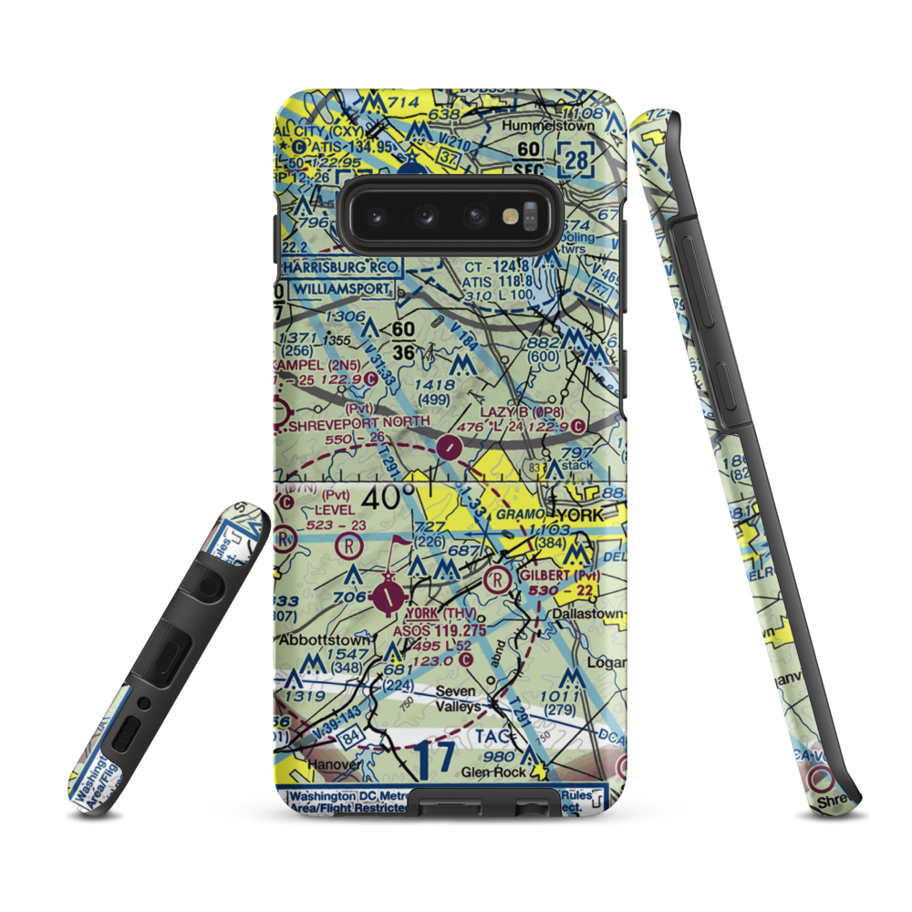 Lazy B Ranch Airport (PS08) VFR Sectional Samsung Phone Case Samsung Galaxy S10 Plus model shown