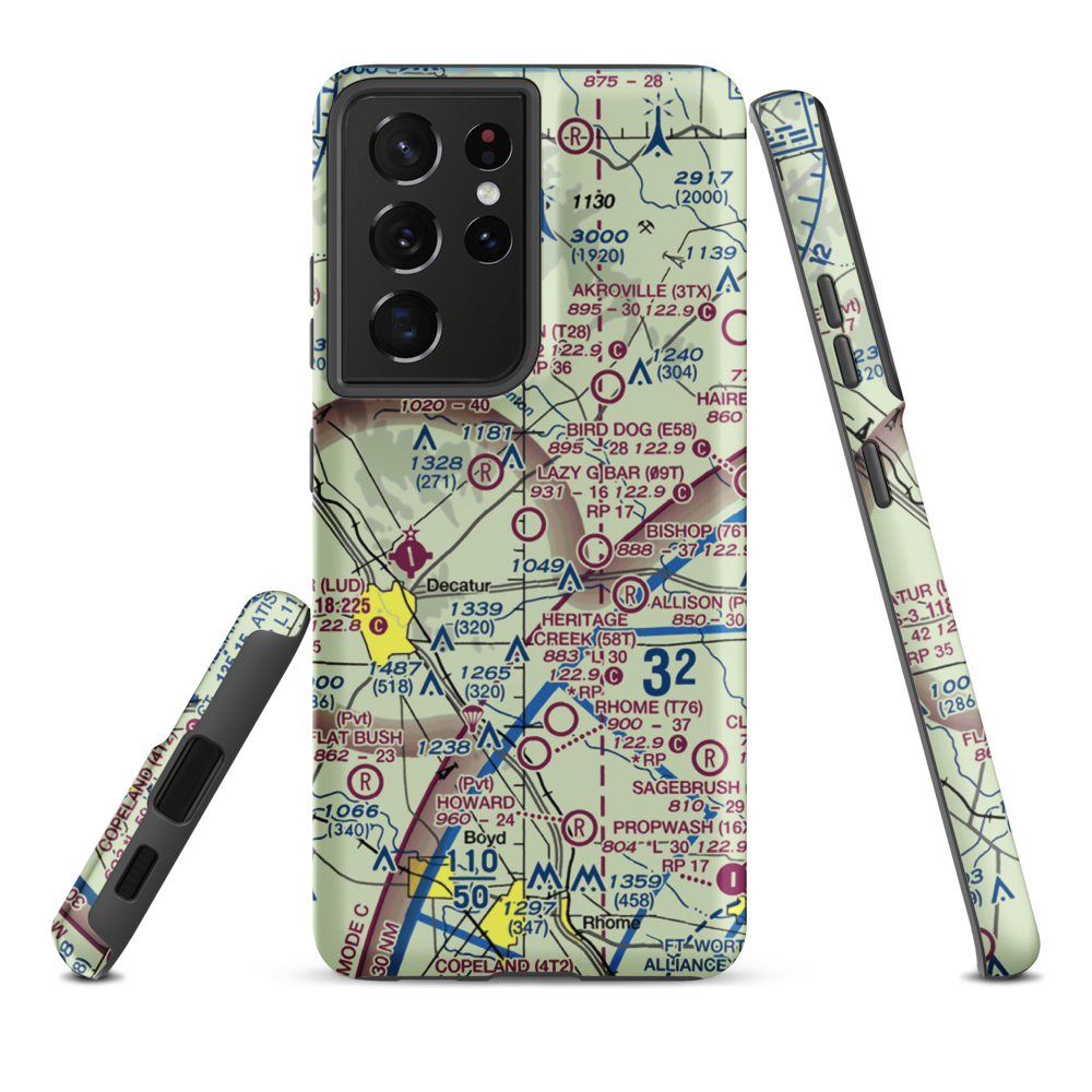 Lazy G Bar Ranch Airport (09T) VFR Sectional Samsung Phone Case Samsung Galaxy S21 Plus model shown