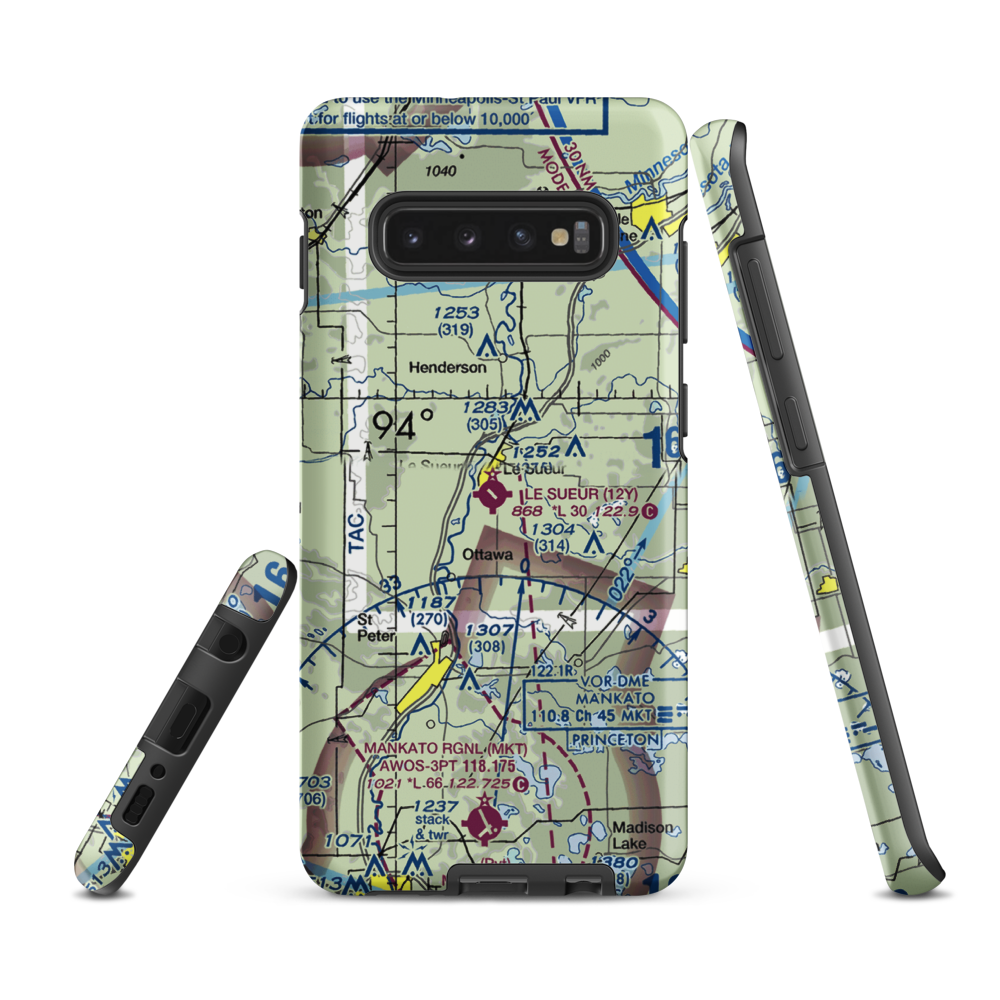 Le Sueur Municipal Airport (12Y) VFR Sectional Samsung Phone Case Samsung Galaxy S10 Plus model shown
