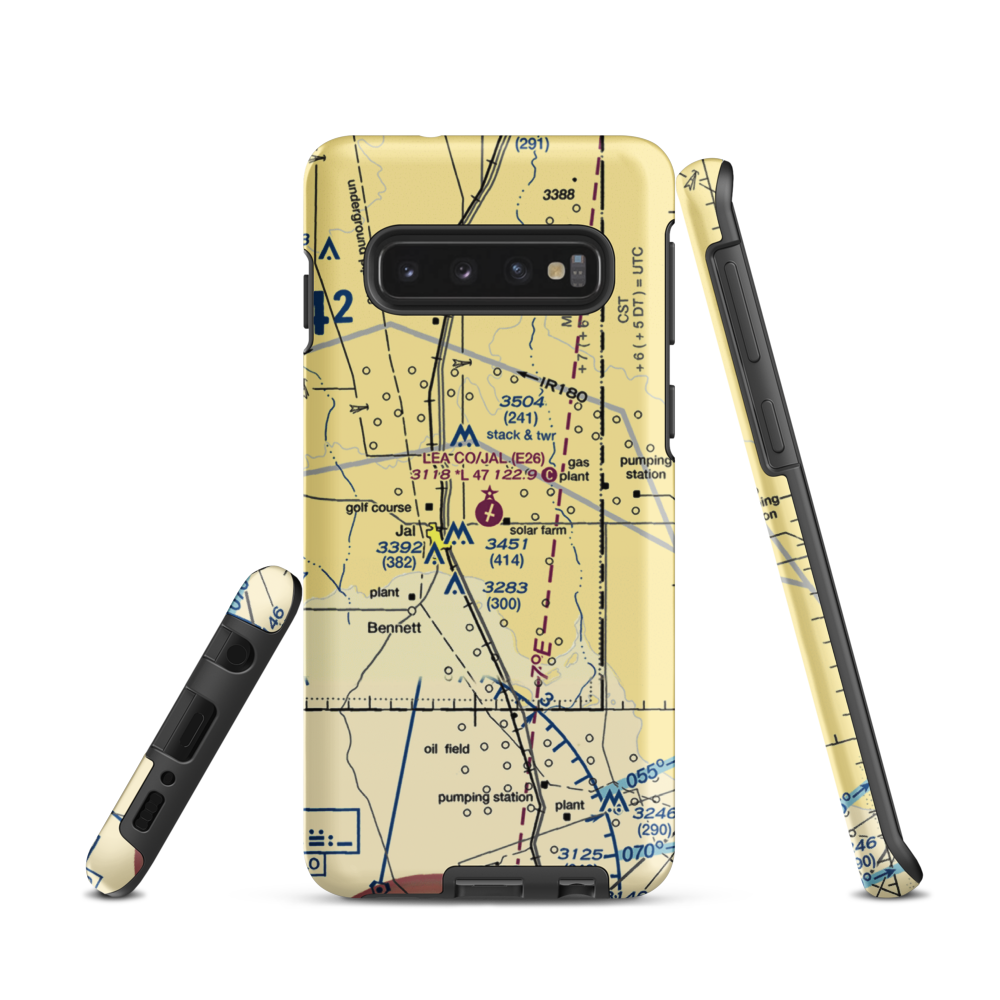 Lea County-Jal Airport (E26) VFR Sectional Samsung Phone Case Samsung Galaxy S10 model shown