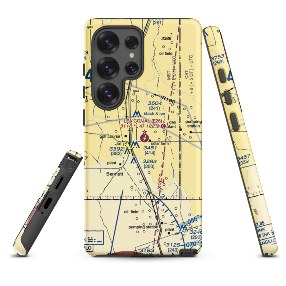 Lea County-Jal Airport (E26) VFR Sectional Samsung Phone Case Samsung Galaxy S25 Ultra model shown