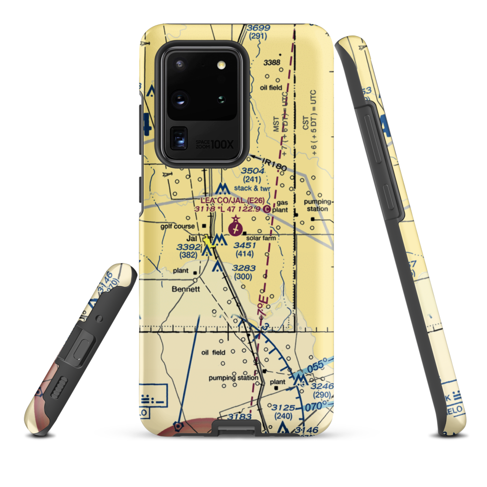Lea County-Jal Airport (E26) VFR Sectional Samsung Phone Case Samsung Galaxy S20 Ultra model shown