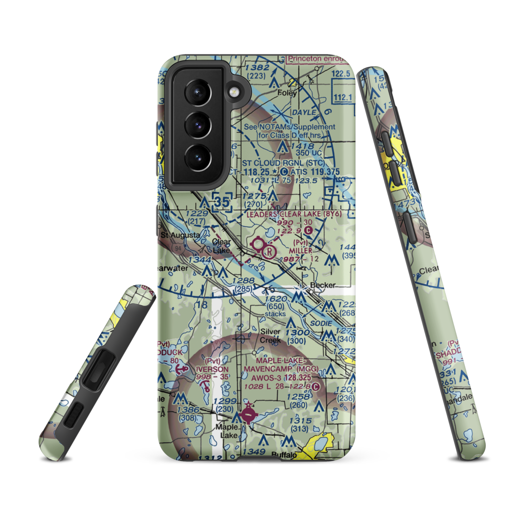 Leaders Clear Lake Airport (8Y6) VFR Sectional Samsung Phone Case Samsung Galaxy S21 FE model shown