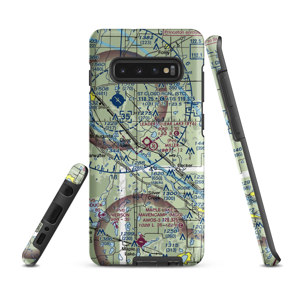 Leaders Clear Lake Airport (8Y6) VFR Sectional Samsung Phone Case Samsung Galaxy S10 Plus model shown