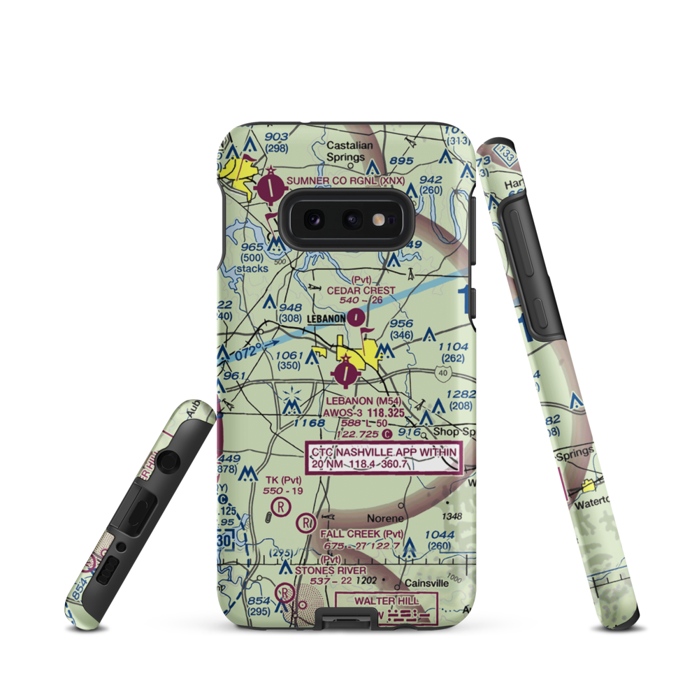 Lebanon Municipal Airport (M54) VFR Sectional Samsung Phone Case Samsung Galaxy S10 Plus model shown