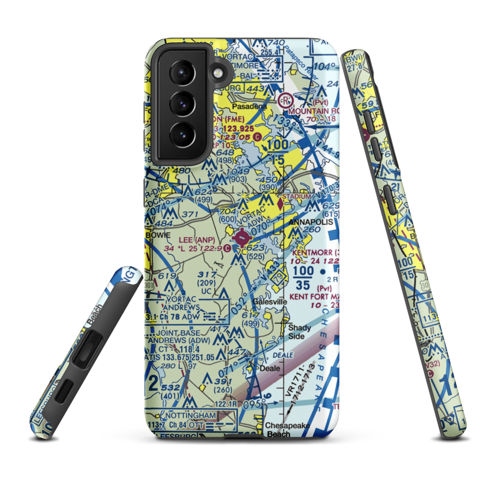 Lee Airport (ANP) VFR Sectional Samsung Phone Case Samsung Galaxy S21 FE model shown